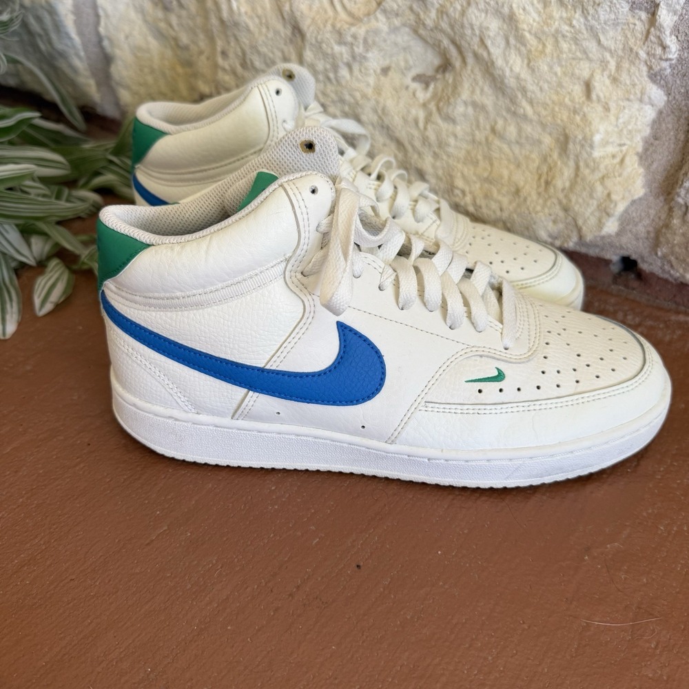 Nike Court Vision Mid Shoes Womens Sz 9 Sail Photo Blue Sneakers CD5436-105
